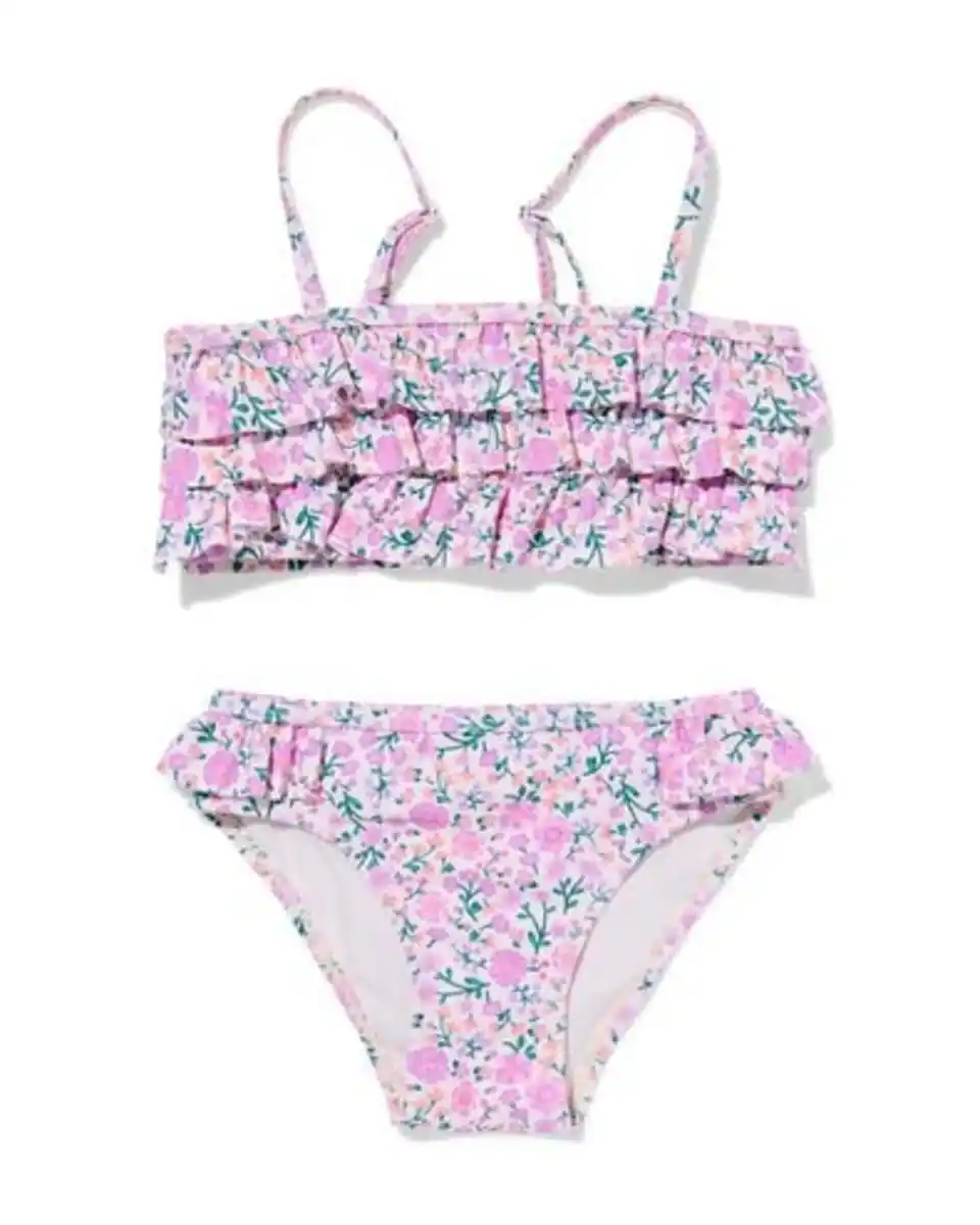 Bild 1 von Kinderbikini mit Blumen und Rüschen lila