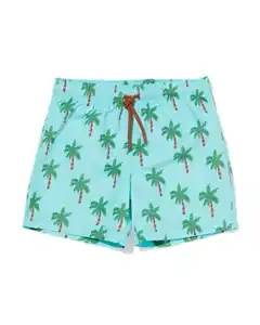 Kinderbadehose mit Palmen aqua
