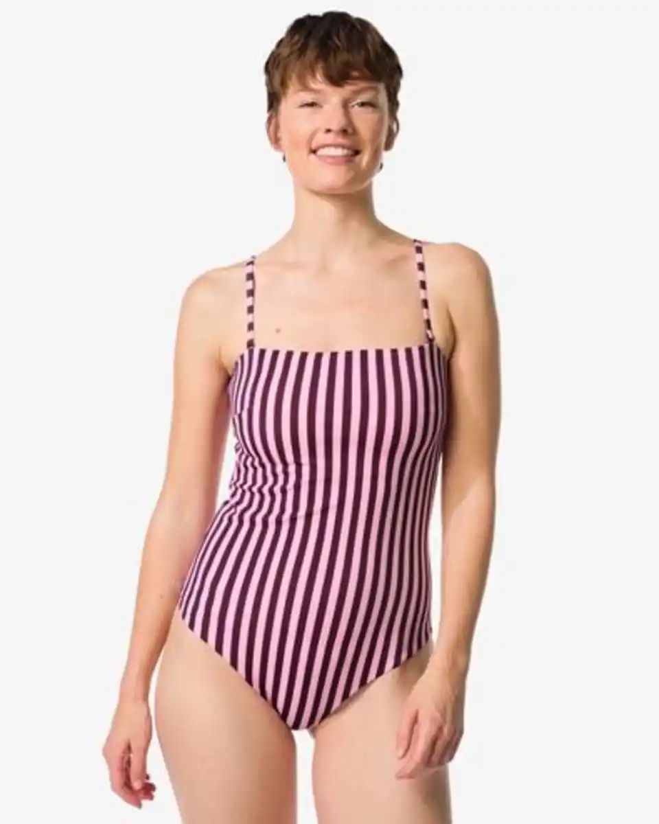 Bild 1 von Damen-Badeanzug Nina, gestreift rosa