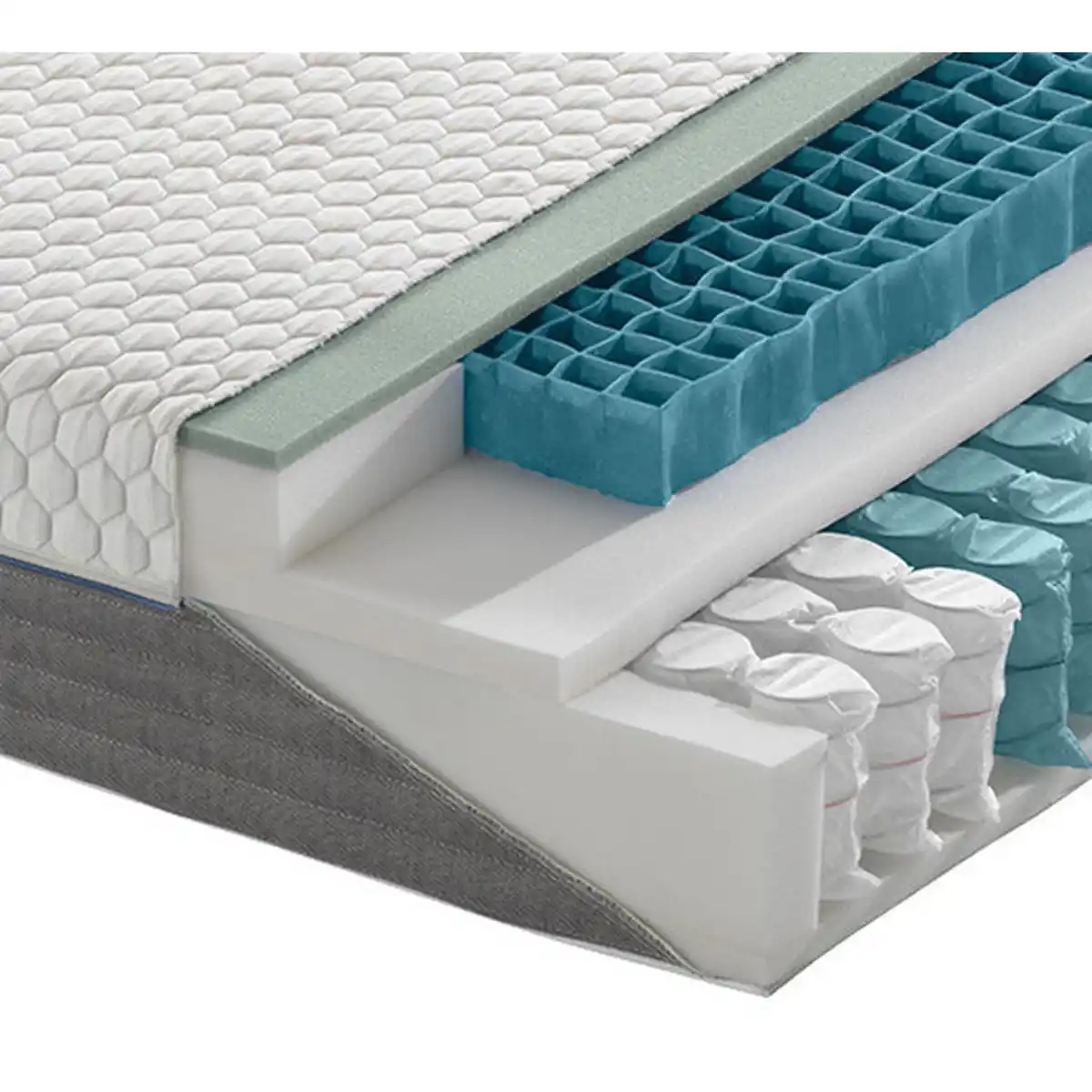 Bild 1 von Novel Gel-Taschenfederkernmatratze, Grau, Weiß, Textil, H3, rechteckig, 80x220 cm, Austria Gütezeichen, Made in Austria, Oeko-Tex® Standard 100, Bezug abnehmbar/waschbar, optimale Belüftung, alte