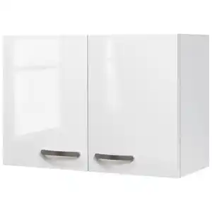 FlexWell Küchenoberschrank, Weiß, Weiß Hochglanz, Metall, 1 Fächer, einzeln stellbar, 80x54.8x32 cm, Made in Germany, individuell planbar, Zusatzausstattung erhältlich, hängend, Küchen, Küche