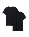 Bild 2 von Herren T-Shirts, Slim Fit, mit O-Ausschnitt – 2 Stück schwarz