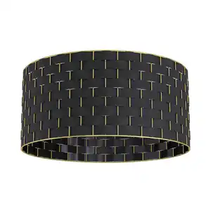 Eglo Deckenleuchte Marasales, Schwarz, Messing, Metall, Textil, rund,rund, 25 cm, Lampen & Leuchten, Innenbeleuchtung, Leuchten nach Räumen, Bürolampen