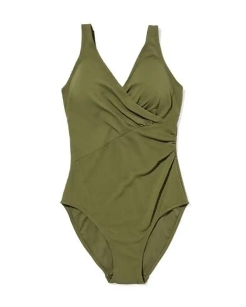 Bild 2 von Damen-Badeanzug Fiona, figurfreundliche Passform, Strukturgewebe grün