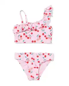 Kinderbikini mit Kirschen rosa