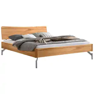 Hasena Bett, Buche, Alu, Holz, Wildkernbuche, massiv, Höhe ca. 22 cm, 140x200 cm, in verschiedenen Holzarten erhältlich, Größen erhältlich, Schlafzimmer, Betten, Einzelbetten