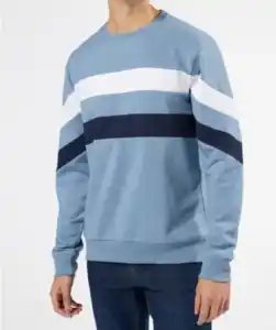 Sweatshirt mit Kontraststreifen, hellblau