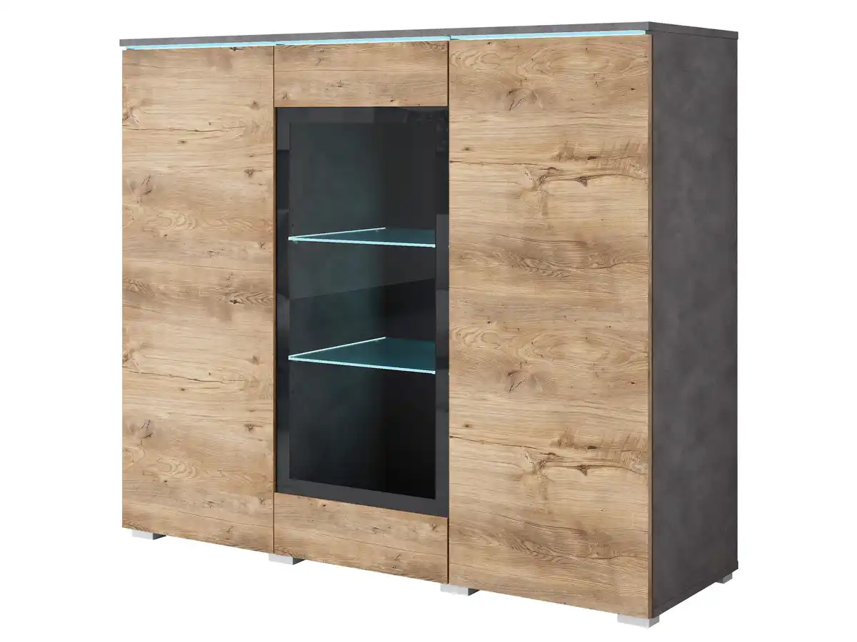 Bild 1 von Highboard Vera Anthrazit/Kastanieneichefarben, Anthrazit, Kastanieneichefarben