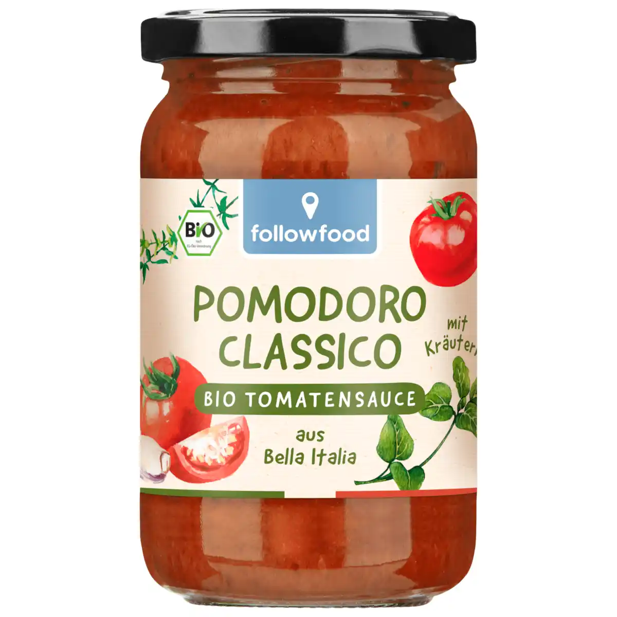 Bild 1 von Followfood Bio Pomodoro Classico Tomatensauce mit Kräutern 340g