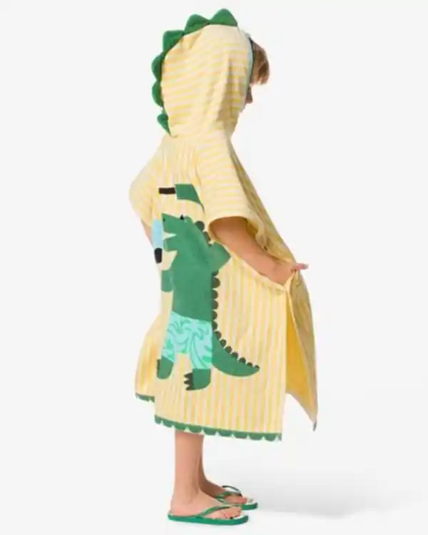 Bild 2 von Kinderponcho 68 x 78 cm, Velours mit Krokodilstreifen