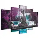 Bild 1 von artgeist Leinwandbild, Grau, Violett, Textil, Holzwerkstoff, 5-teilig, rechteckig, 100x50x1.2 cm, Keilrahmen, Bilder und Zubehör, Wandbilder, Leinwandbilder