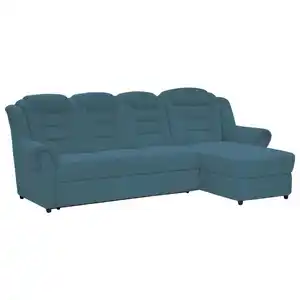 Livetastic Ecksofa, Blau, Textil, 4-Sitzer, L-Form, 262x165 cm, Made in EU, seitenverkehrt erhältlich, Hocker Rücken echt, Armteil links, rechts, Wohnzimmer, Sofas & Couches, Wohnlandschaften, Ecks