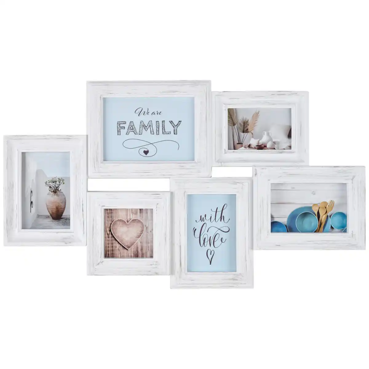 Bild 1 von Collagen-Bilderrahmen Haarlem, Weiß, Kunststoff, 39x66x2.5 cm, Bilder und Zubehör, Bilderrahmen, Bilderrahmen-Collagen