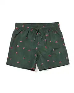 Kinderbadehose mit Kirschen dunkelgrün