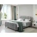 Bild 1 von Mid.you Boxbett, Grau, Holz, Holzwerkstoff, H3, Höhe ca. 23 cm, 140x200 cm, Bettkasten, gepolstertes Kopfteil, Stoffauswahl, Topper durchgehend, in verschiedenen Größen erhältlich, Schlafzimmer,