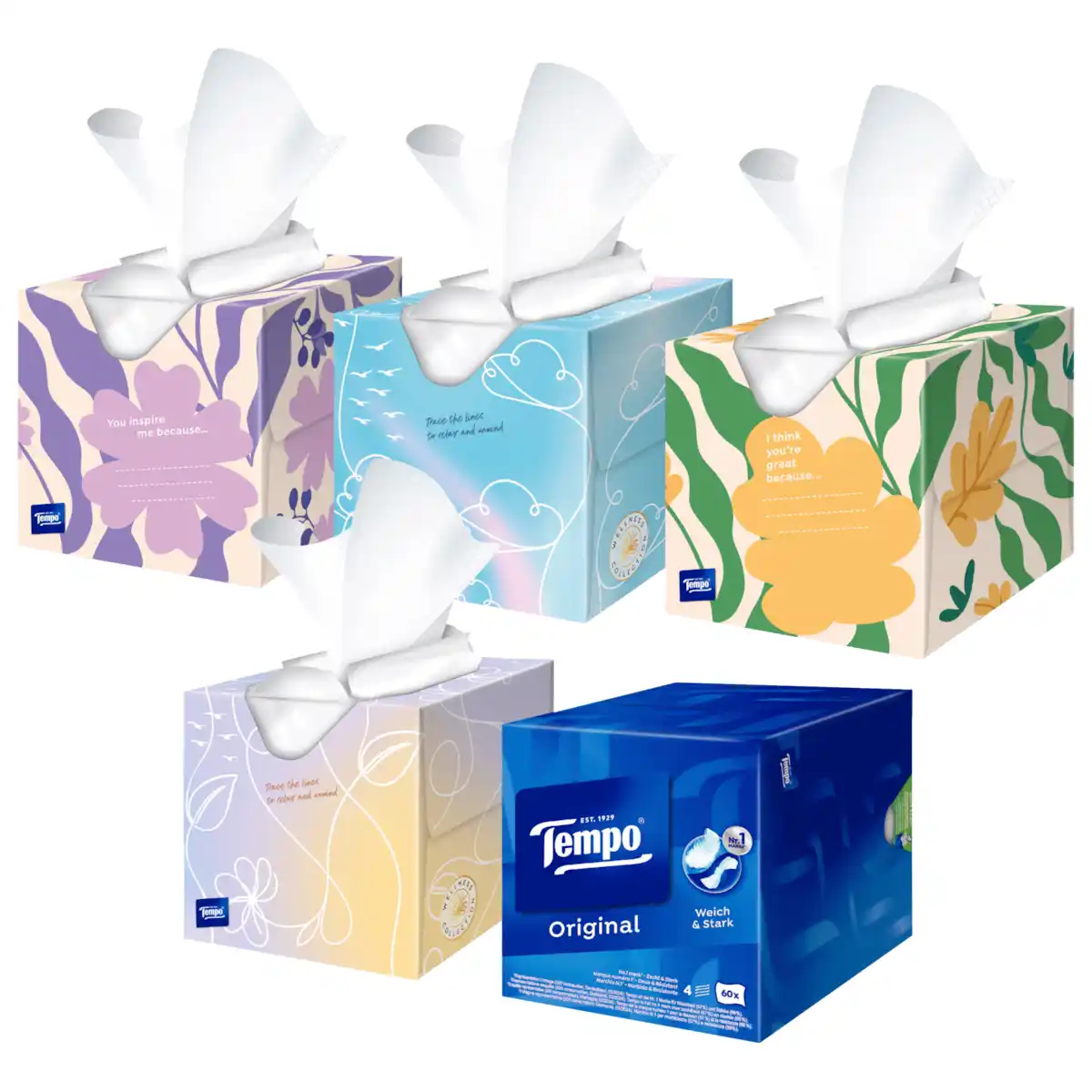Bild 1 von Tempo Taschentücher Original Würfel 4-lagig 60 Tücher