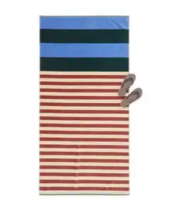 Strandtuch 90 × 180 cm Velours gestreift