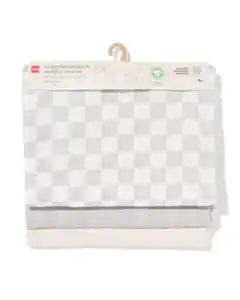 Mulltücher 60 × 60 cm, Karomuster – 3 Stück