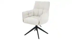 Armlehnstuhl beige höhenverstellbar - Metallgestell - POMBA