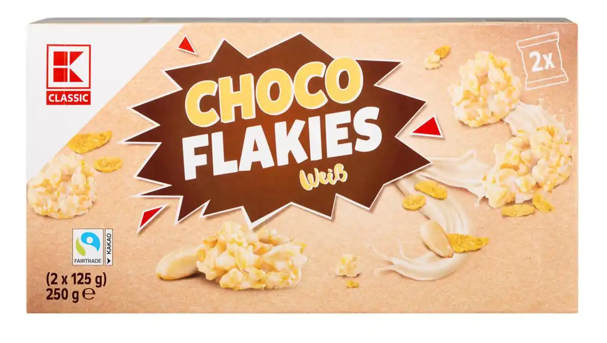 Bild 1 von K-CLASSIC Choco Flakies Weiß, 2 x 125-g-Packg.