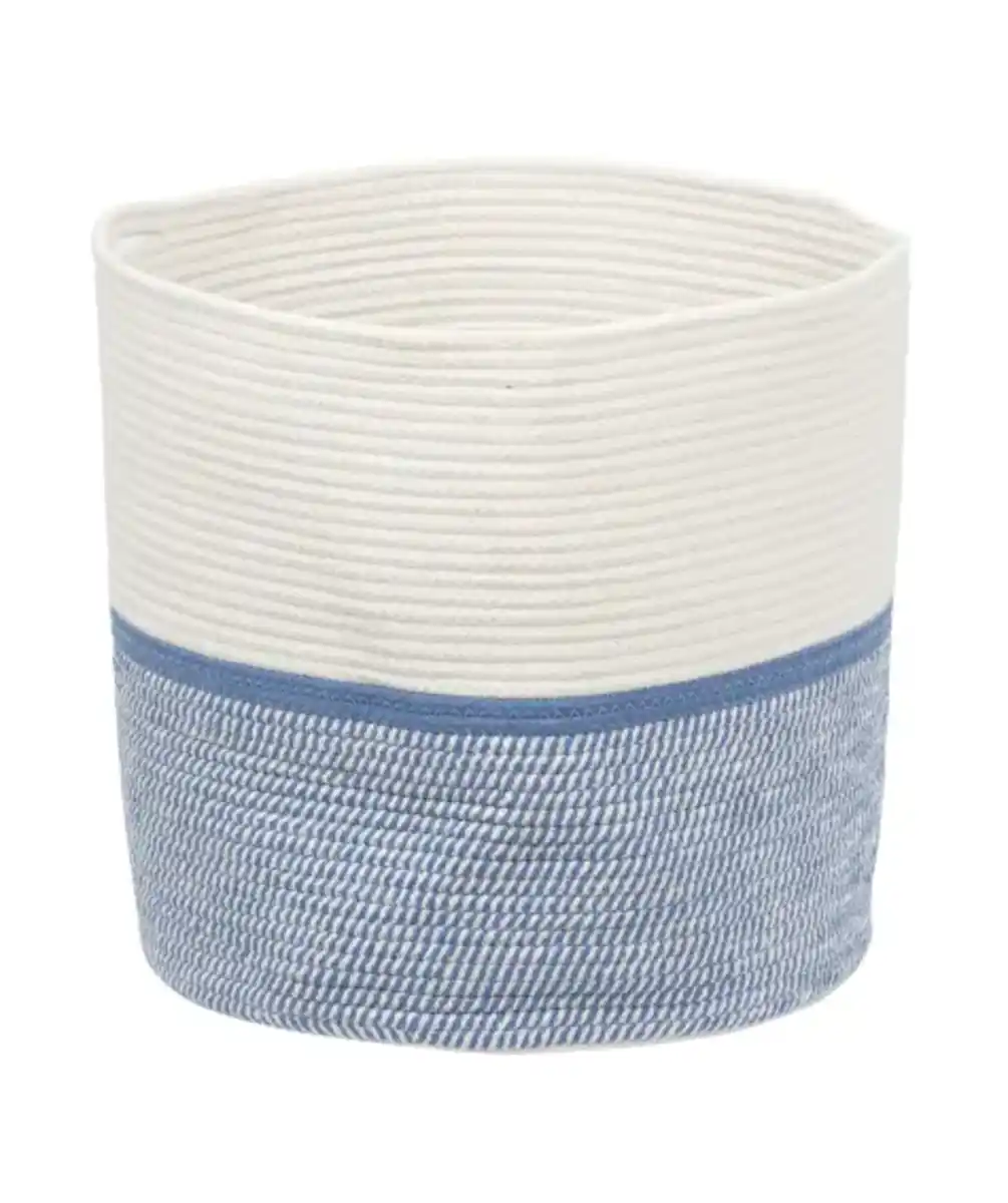 Bild 1 von Maritimer Aufbewahrungskorb mit Griffen, blau/weiß