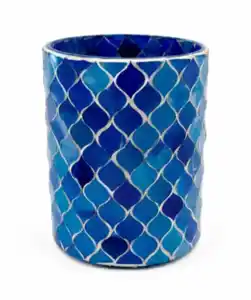Teelichthalter Mosaik, blau