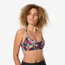 Bild 1 von DECATHLON Sportbikini Oberteil Damen - Lila Ara schwarz