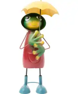 Garten Deko-Frosch aus Metall, bunt