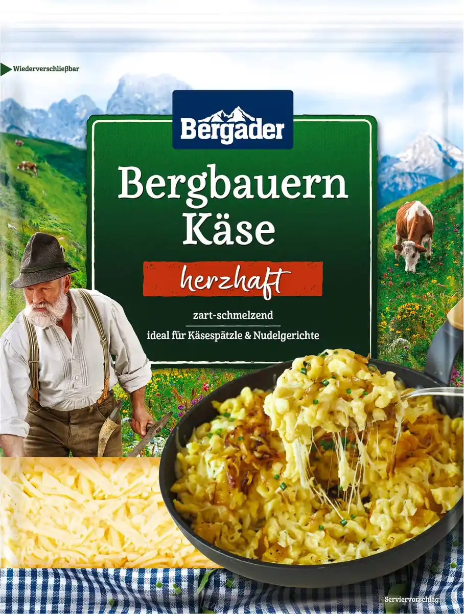 Bild 1 von BERGADER Bergbauern-Käse gerieben, 150-g-Packg.