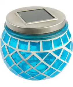 Solarleuchte Spiegelmosaik, hellblau