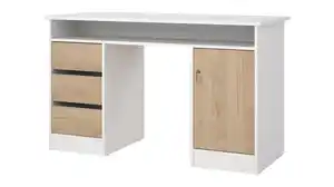 Computerschreibtisch weiß Eiche 126 x 55 cm - FUNCTION