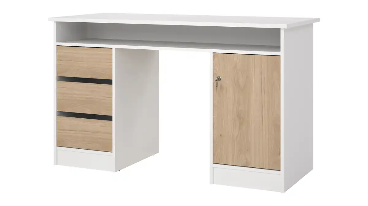 Bild 1 von Computerschreibtisch weiß Eiche 126 x 55 cm - FUNCTION