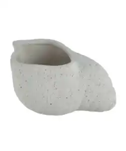 Deko-Muschel in Sandoptik, weiß geringelt