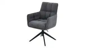 Armlehnstuhl anthrazit höhenverstellbar - Metallgestell - POMBA