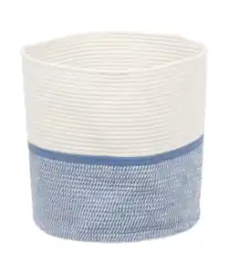 Maritimer Aufbewahrungskorb mit Griffen, blau/weiß