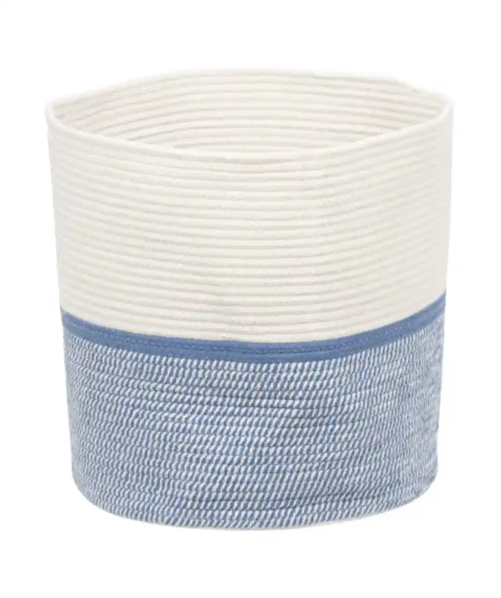 Bild 1 von Maritimer Aufbewahrungskorb mit Griffen, blau/weiß