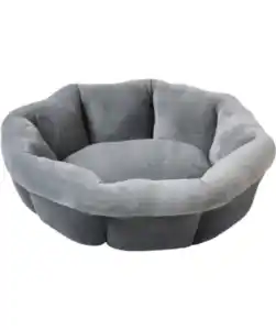 Rundes Heimtierbett Cord und Fleece, grau