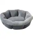 Bild 1 von Rundes Heimtierbett Cord und Fleece, grau