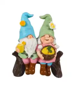 Deko-Wichtelpaar Cocktail, gelb