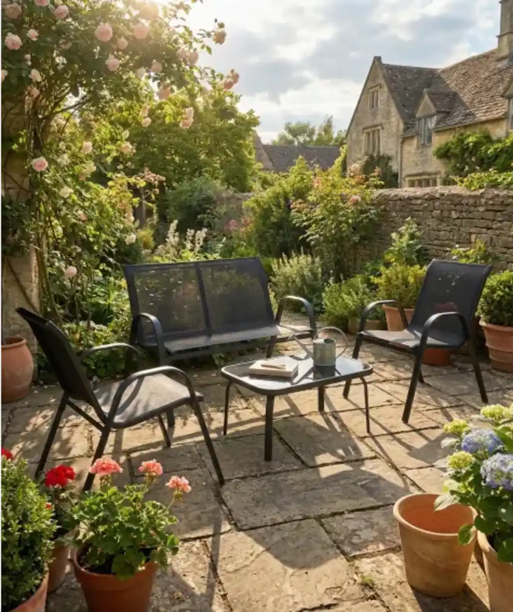 Bild 1 von 4-teilige Gartengarnitur, schwarz