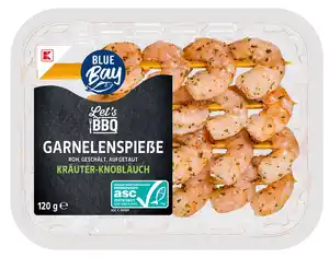 K-BLUE BAY Garnelenspieße, 4 St. = 120-g-Packg.