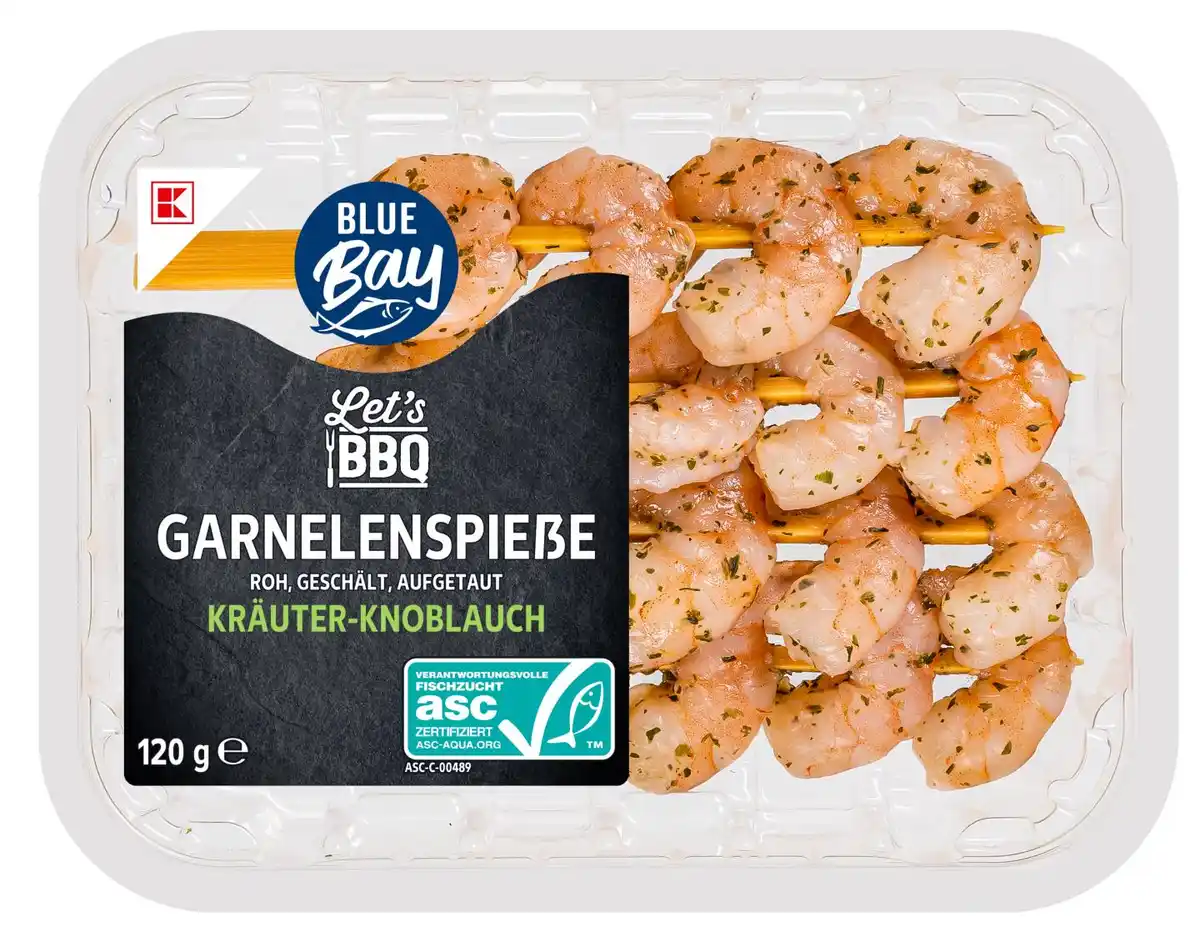 Bild 1 von K-BLUE BAY Garnelenspieße, 4 St. = 120-g-Packg.