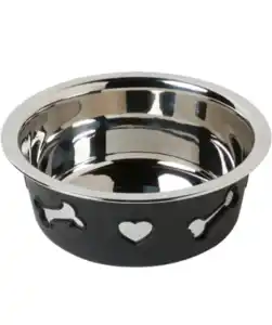 Futternapf aus Metall, schwarz