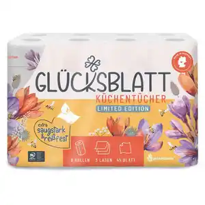 GLÜCKSBLATT Küchenrolle Limited Edition, 8 x 45 Blatt, Flowering Time