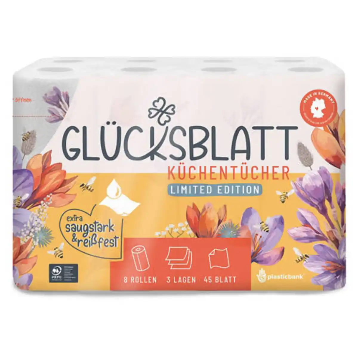 Bild 1 von GLÜCKSBLATT Küchenrolle Limited Edition, 8 x 45 Blatt, Flowering Time