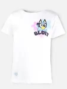 Mädchen Shirt mit Front-und Backprint Weiß