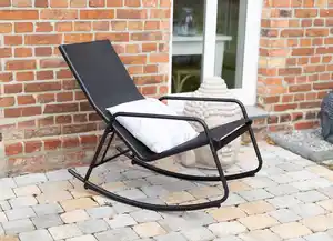 Relax-Schaukelstuhl Schwarz pulverbeschichteter Stahl