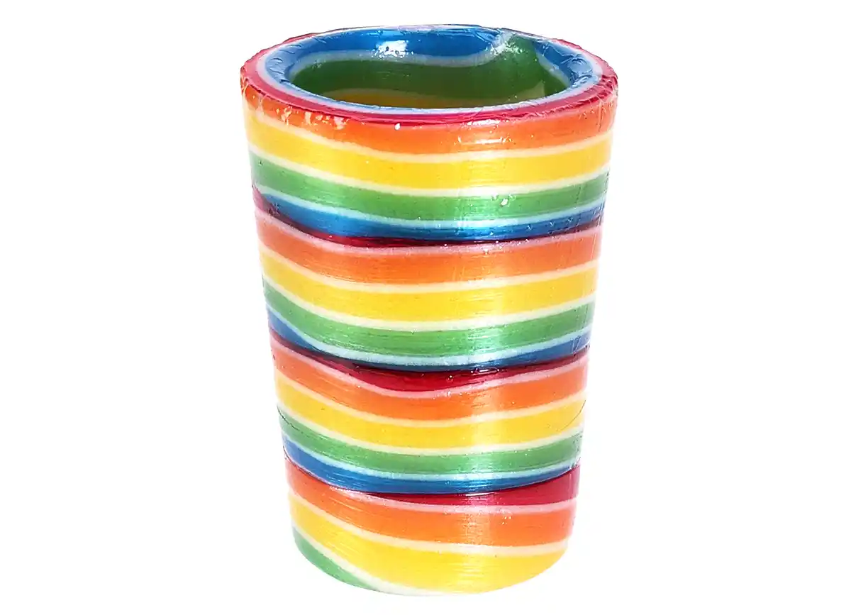Bild 1 von Zuckerstangen Schnapsglas im Regenbogendesign