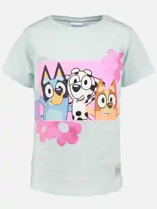 Mädchen Shirt mit Frontprint Blau