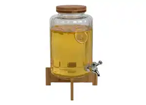 Getränkespender Glas mit Bambusdeckel